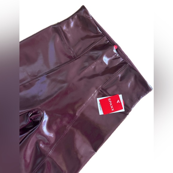 SPANX | Faux Patent Leather Leggings | Ruby - Picture 4 of 5